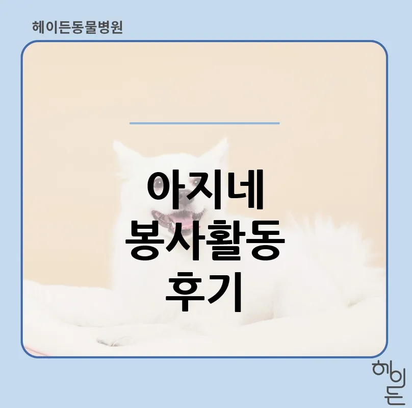 150마리가 넘는 아이들, 아지네 마을 봉사 이야기